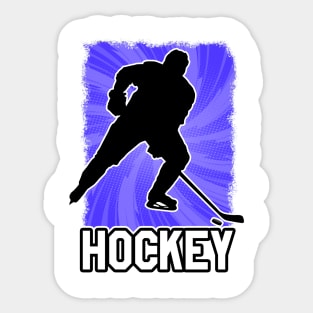 Hockey player on a blue background Sticker